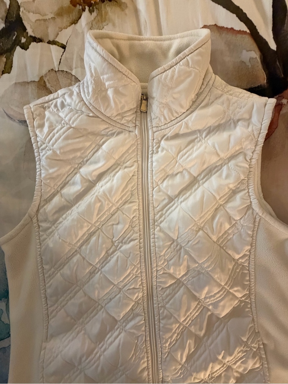 Lightweight Quilted White Women's Vest Size XL